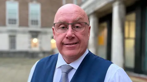 A view of Mick Barton outside County Hall.