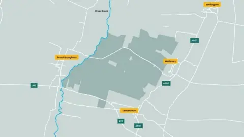 Telis Energy UK A map of where the solar farm could stretch in the area