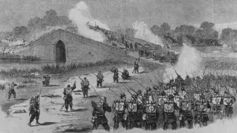 Getty Images Soldiers of the French Foreign Legion attack on the bridge Pa-Li-Chian eight miles from Peking during the Second Opium War