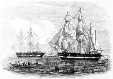 Getty Images Sketch of two ships