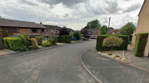 Google Houses on a town street with grey skies above
