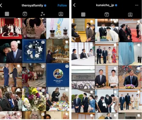 Instagram The British Royal family and the Japanese royal family’s instagram pages