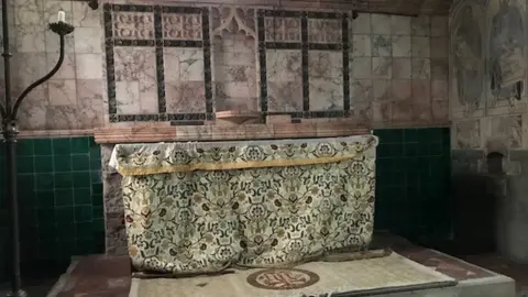 Friends of Friendless Churches The church altar at St Mary's Church, Llanfair Kilgeddin