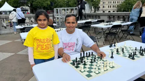 Bodhana Sivanandan and her dad, Siva