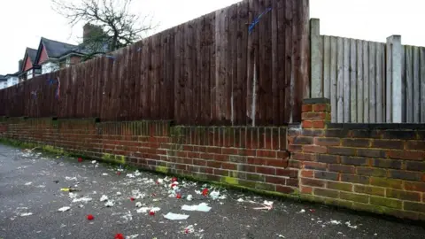 PA Fence of tributes to Henry Vincent