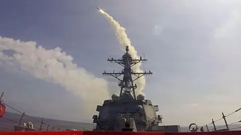 Getty Images Arleigh Burke-class guided-missile destroyer USS Frank E. Petersen Jr. (DDG 121) fires a Tomahawk Land Attack Missile during operations in support of Operation Epic Fury