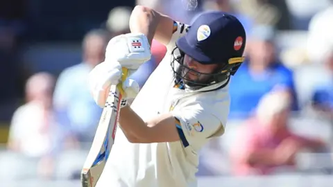 Caleb Jewell batting for Derbyshire