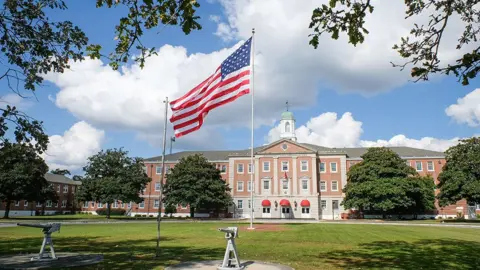 Getty Images US flag flies outside Camp Lejeune HQ