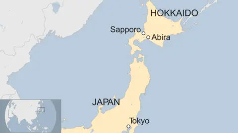 Map of Japan and Hokkaido