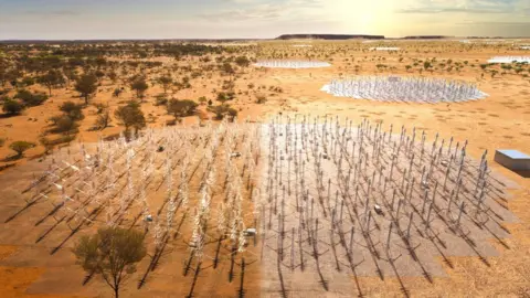SKAO Artwork of Western Australia: It will take seven or eight years to fully build the SKA