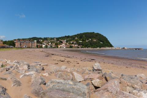 The beach at Minehead is popular with holidaymakers