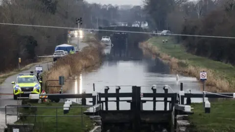 Damien Eagers/PA Wire Garda at the Grand Canal in Tullamore where Ashling Murphy was murdered on Wednesday