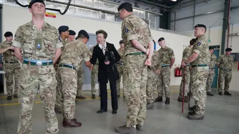 PA Media Princess Anne meets personnel at St Omer Barracks