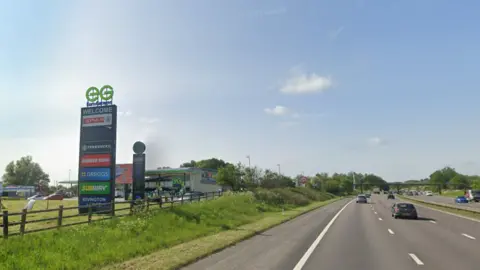 Google Northbound carriageway near Rivington Services, Lancashire