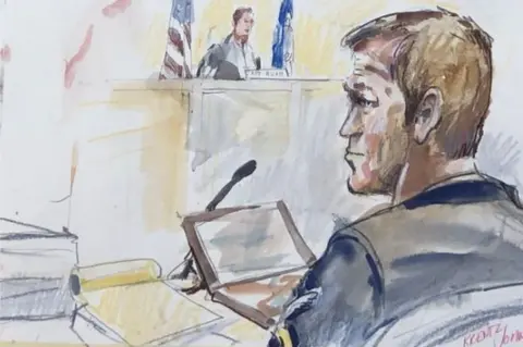 CBS Chief Gallagher in a court sketch