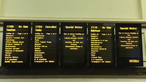 Hannah Sterritt Departure boards at Cardiff Central