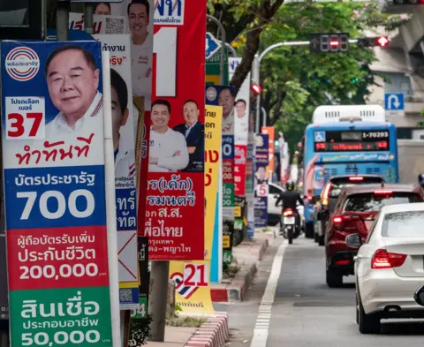 BBC Election posters in Bangkok