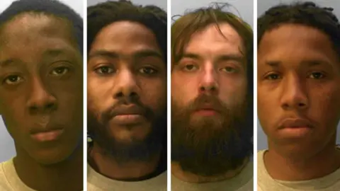 Sussex Police Alize Spence, Dushane Meikle, Gregory Hawley and Lamech Gordon-Carew