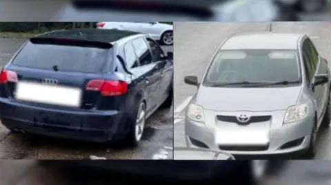 Surrey Police Appeal showing cars involved in thefts in Surrey