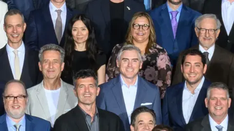 AMPAS Chloe Zhao and Steven Spielberg in the Oscars class photo