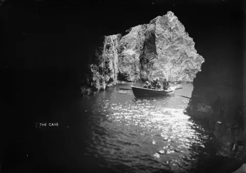 Shetland Museum & Archives A sea cave and underground sea passage, known as Kirstan’s Holl, faces the Atlantic on the southwest coast of Papa Stour. 