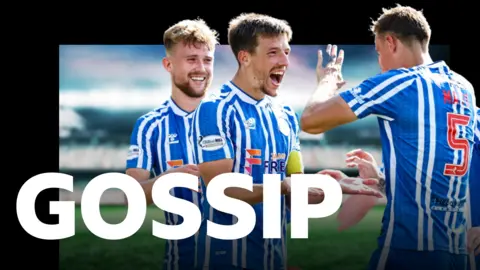 Kilmarnock's David Watson, Brad Lyons and Lewis Mayo