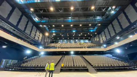 A floor view of Becketwell Arena in Derby