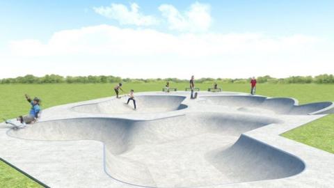 Artists' impression of proposed Lossiemouth surf skatepark