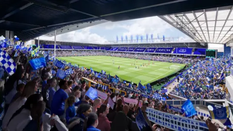 An artist's impression of how Goodison Park will look after work for Everton women's team
