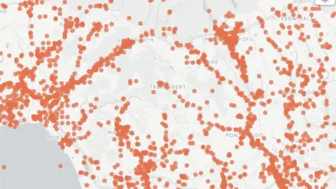 NBN atlas NBN map of knotweed distribution in South Wales