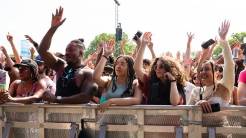 A view for the crowd during Cross The Tracks Festival 2023 at Brockwell Park.