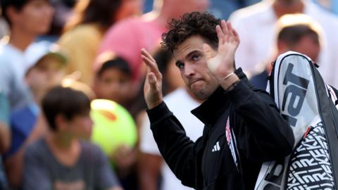 Dominic Thiem waves goodbye to the US Open crowd in 2023