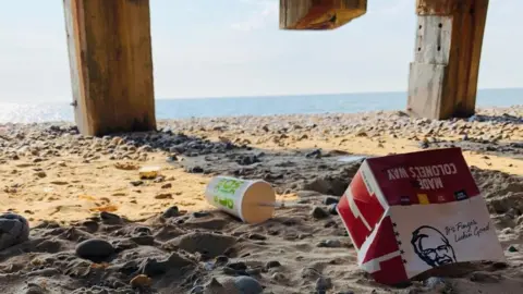 BBC Litter on Great Yarmouth beach