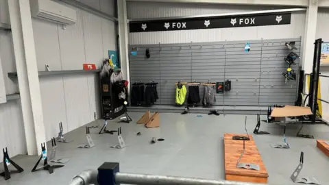 Steve Heathcock Interior of bike shop after a major raid