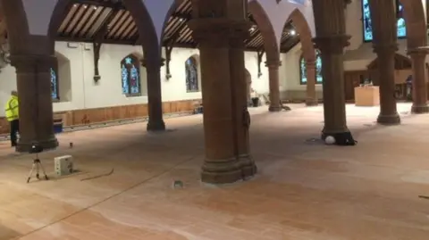 Isle of Man Cathedral The terracotta tiles in the cathedral that people can sign