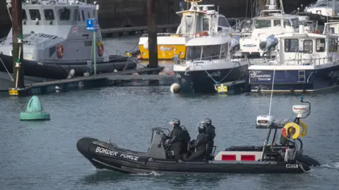 PA A Border Force RIB on patrol in Dover Harbour