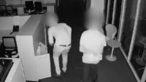 Two burglars inside the rugby union HQ