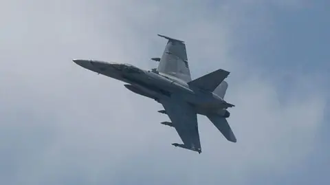 File image of an F/A-18F Super Hornet jet in the sky