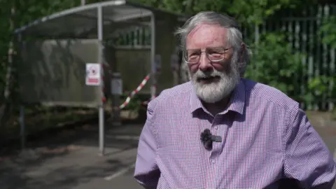 George Candelin photographed near the smoking point which is now cordoned off for the purposes of the research.
