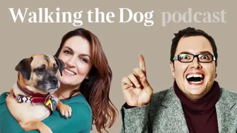 Twitter/@walkthedogcast Emily Dean and Alan Carr