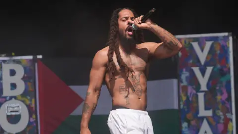 PA Bob Vylan performing on stage at Glastonbury
