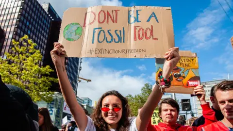 Getty Images A climate change protest in Rotterdam in September 2019