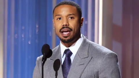 Getty Images Michael B. Jordan accepts the Outstanding Performance by a Male Actor in a Leading Role Award for "Sinners" onstage during the 32nd Annual Actor Awards at Shrine Auditorium and Expo Hall on March 01, 2026 in Los Angeles, California