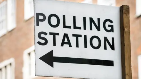 Getty Images Polling station sign