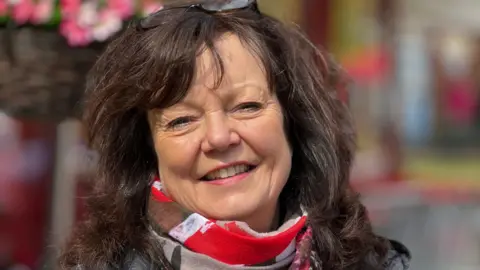 BBC Kate Gittins in Market Drayton market