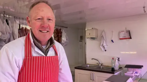 BBC/Andrew Turner Philip Blake of Blake's butchers on Great Yarmouth market