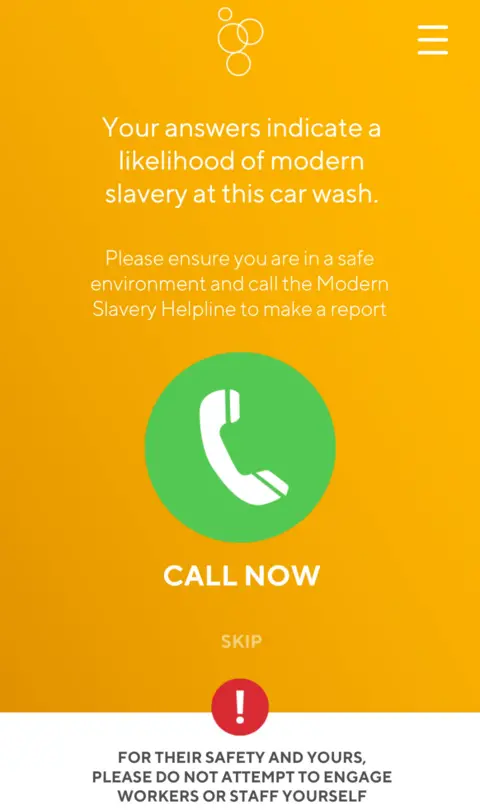 The Clewer Initiative A screen from the Safe Car Wash App