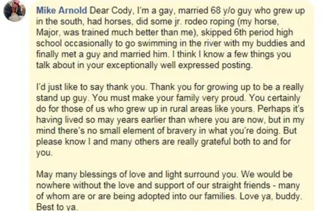 Sherie Ryder-News Mike Arnold wrote a note of thanks