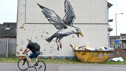 Getty Images Possible Banksy mural of a gull, Lowestoft