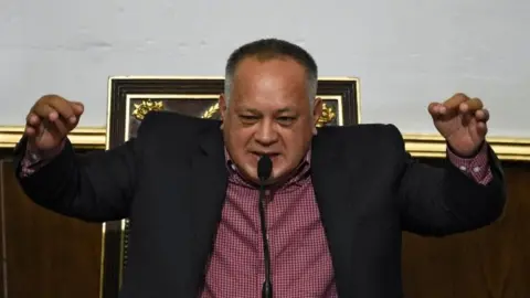 AFP The president of the Venezuelan National Constituent Assembly Diosdado Cabello speaks during a session in Caracas on April 2, 2019.